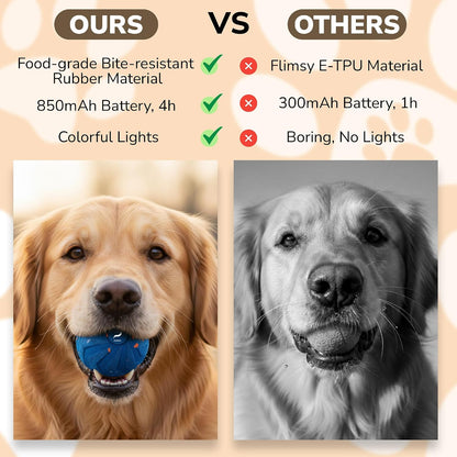 Interactive Dog Ball Blue 3.23In Smart Interactive Dog Toy, Durable E-TPU Dog Balls, Interactive Dog Toys for All Dogs, USB-C Fast Charge, IPX7 Waterproof