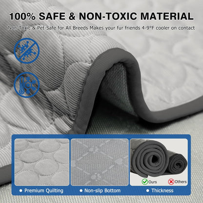 Pet Cooling Mat, X-Large, 3-4 Degree Cooler, No Water or Electricity Needed, Portable and Foldable, Safe for Dogs and Cats, Non-Irritating, Easy to Use, 3 Years Warranty | Arc-Chill Tech Washable & Non-Slip Cold Dog Bed Pad-For Pets Kennel, Crate, Sofa, Bed, Floor,Car Seats, Indoor & Outdoor Use