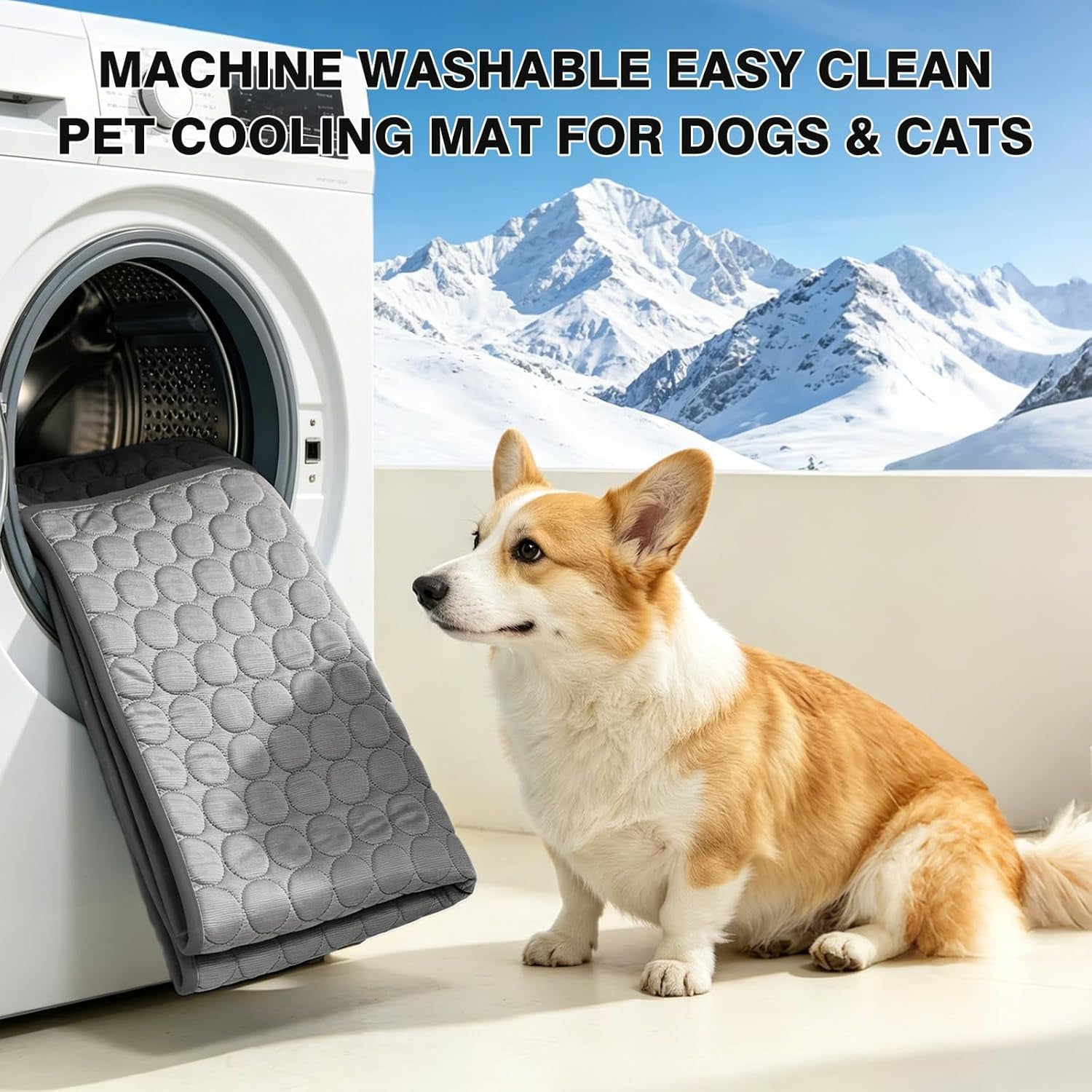 Pet Cooling Mat, X-Large, 3-4 Degree Cooler, No Water or Electricity Needed, Portable and Foldable, Safe for Dogs and Cats, Non-Irritating, Easy to Use, 3 Years Warranty | Arc-Chill Tech Washable & Non-Slip Cold Dog Bed Pad-For Pets Kennel, Crate, Sofa, Bed, Floor,Car Seats, Indoor & Outdoor Use