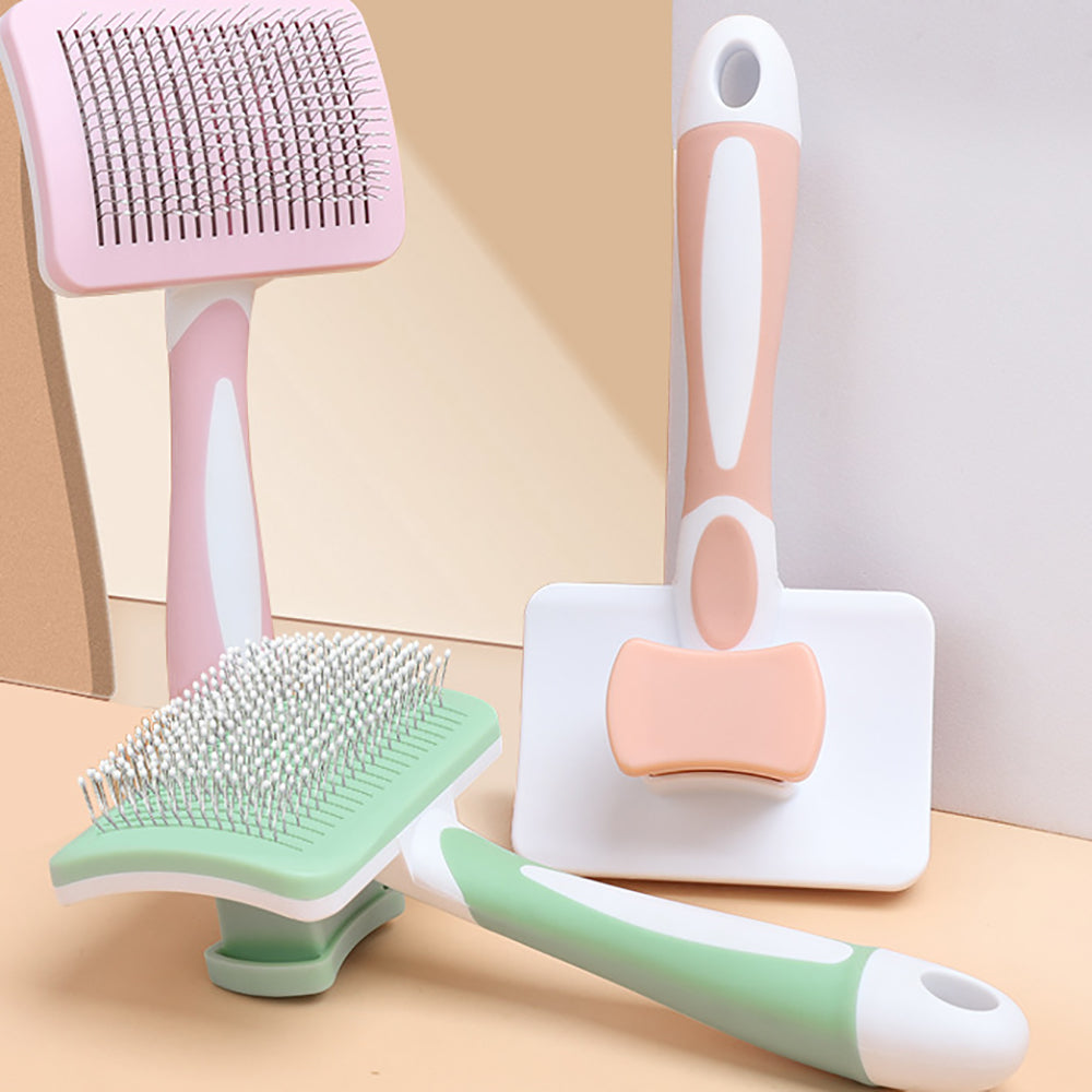 Self Cleaning Slicker Brush for Dogs, Cats Pets-One Click Cleaning Function-Gentle Effective Cat, Pet Dog Hair Remover-Dog Grooming Accessories for Small, Medium Large Dogs