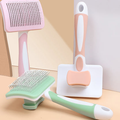 Self Cleaning Slicker Brush for Dogs, Cats Pets-One Click Cleaning Function-Gentle Effective Cat, Pet Dog Hair Remover-Dog Grooming Accessories for Small, Medium Large Dogs