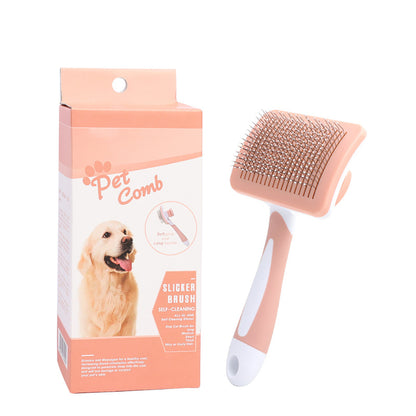 Self Cleaning Slicker Brush for Dogs, Cats Pets-One Click Cleaning Function-Gentle Effective Cat, Pet Dog Hair Remover-Dog Grooming Accessories for Small, Medium Large Dogs