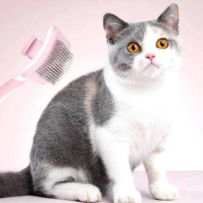 Self Cleaning Slicker Brush for Dogs, Cats Pets-One Click Cleaning Function-Gentle Effective Cat, Pet Dog Hair Remover-Dog Grooming Accessories for Small, Medium Large Dogs