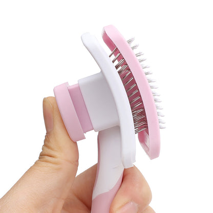Self Cleaning Slicker Brush for Dogs, Cats Pets-One Click Cleaning Function-Gentle Effective Cat, Pet Dog Hair Remover-Dog Grooming Accessories for Small, Medium Large Dogs