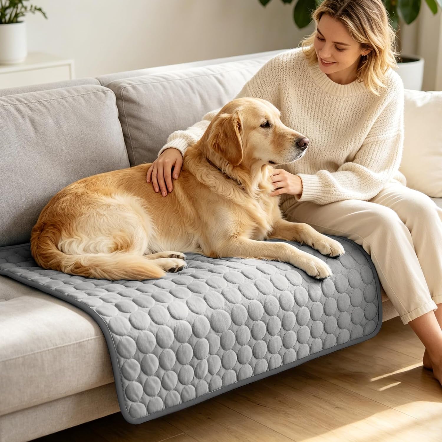 Pet Cooling Mat, X-Large, 3-4 Degree Cooler, No Water or Electricity Needed, Portable and Foldable, Safe for Dogs and Cats, Non-Irritating, Easy to Use, 3 Years Warranty | Arc-Chill Tech Washable & Non-Slip Cold Dog Bed Pad-For Pets Kennel, Crate, Sofa, Bed, Floor,Car Seats, Indoor & Outdoor Use