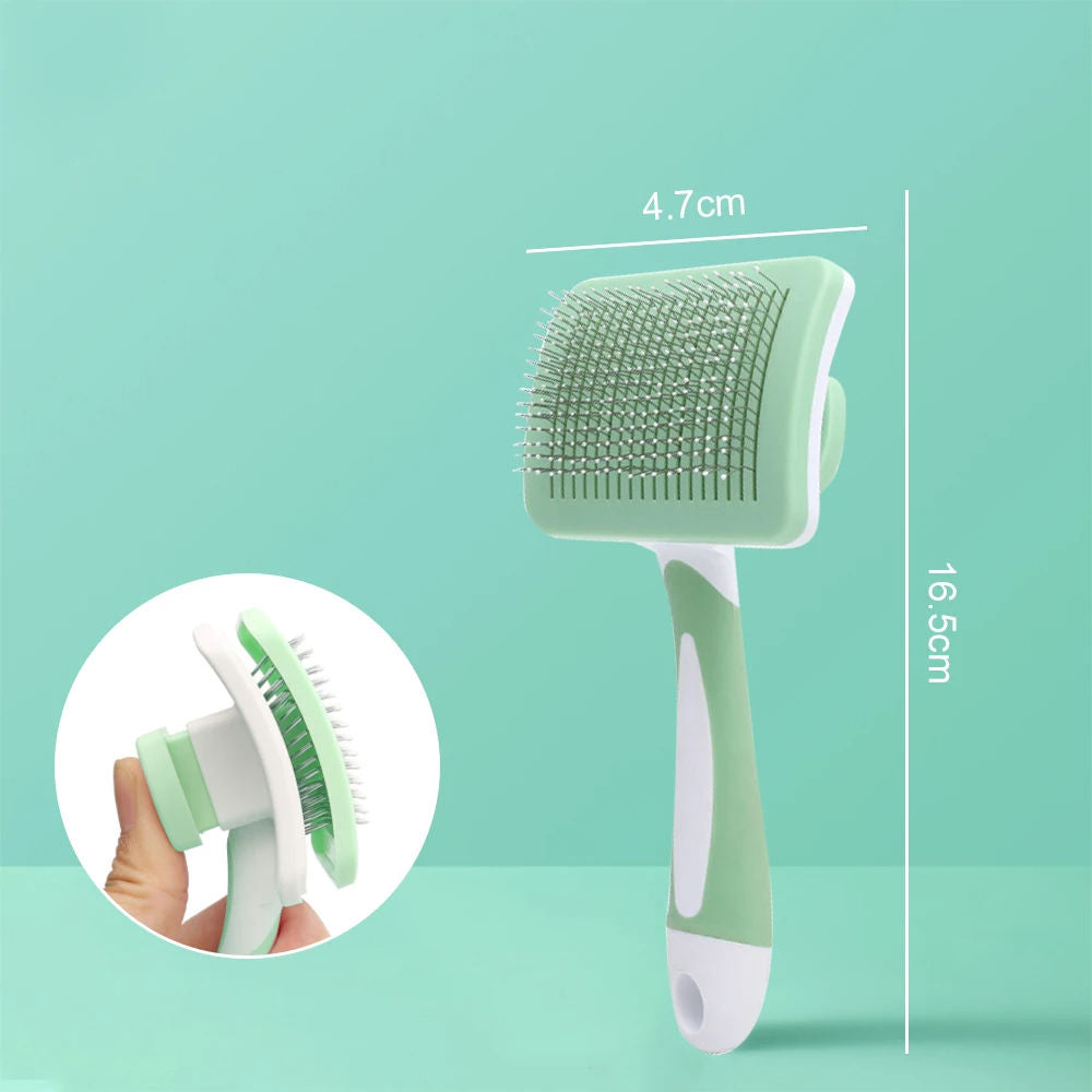 Self Cleaning Slicker Brush for Dogs, Cats Pets-One Click Cleaning Function-Gentle Effective Cat, Pet Dog Hair Remover-Dog Grooming Accessories for Small, Medium Large Dogs