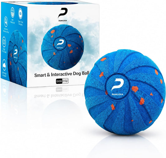Interactive Dog Ball Blue 3.23In Smart Interactive Dog Toy, Durable E-TPU Dog Balls, Interactive Dog Toys for All Dogs, USB-C Fast Charge, IPX7 Waterproof
